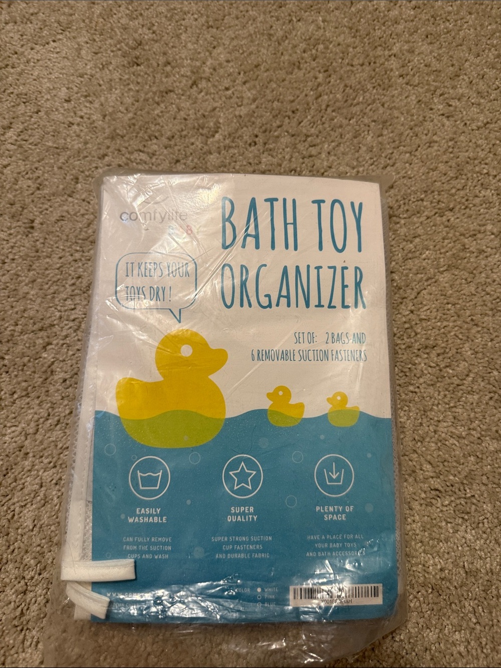 Bath Toy Organizer - Yellow Duck Design
